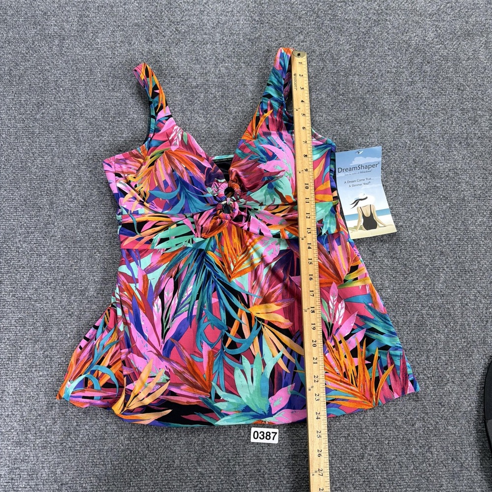 DreamShaper by Miraclesuit Tankini Top Size 12 Swim Tropical Beach Slimming NEW - Picture 5 of 9